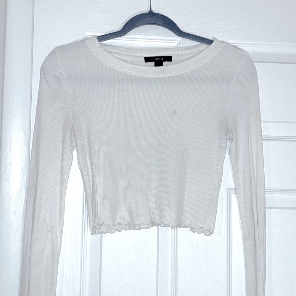 White long sleeve top
